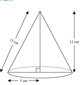 A right triangle ABC with sides 5 cm, 12 cm
