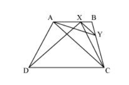 ABCD is a trapezium with ABDC. A line
