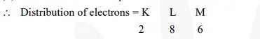 ) Atomic number of sulphur = 16