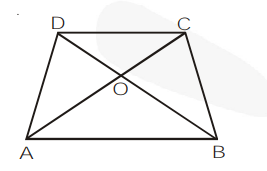 Diagonals of trapezium ABCD with A