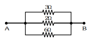 . How can three resistors of resistances 2 , 3 , and 6  be connected to give a total resistance of02