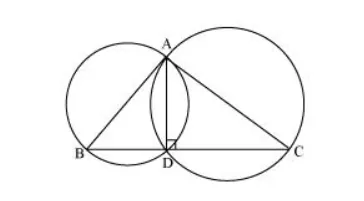If circles are drawn taking two sides of a triangle as diameters,