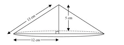 If the triangle ABC in the Question 7 above is revolved about the side 5 cm,