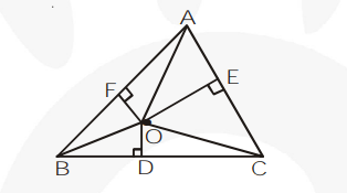 In figure, O is a point in the interior of a triangle ABC