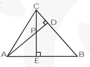 . In figure, altitudes AD and CE