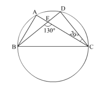 In the given figure, A, B, C and D are four points on a circle. 