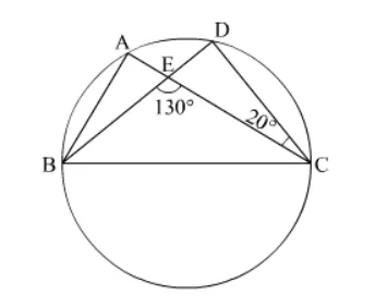 In the given figure, A, B, C and D are four points on a circle. 
