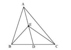 In the given figure, E is any point on median AD of a ΔABC. Show that