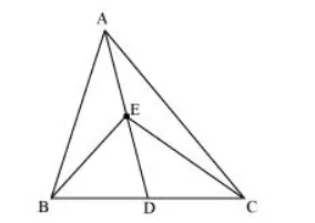 In the given figure, E is any point on median AD of a ΔABC. Show that