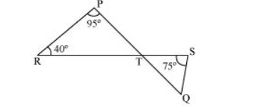 In the given figure, if lines PQ and RS intersect at point 