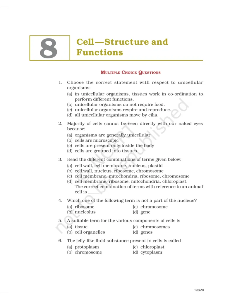 NCERT Exemplar Class 8 Science Chapter 8 Image 1