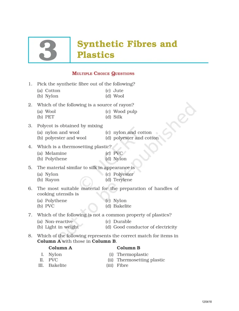 NCERT Exemplar Class 8 Science Chapter 3 Image 1