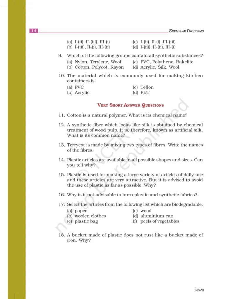 NCERT Exemplar Class 8 Science Chapter 3 Image 2