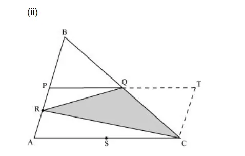P and Q are respectively the mid-points of sides AB and BC of a triangle ABC and R is the mid-point of AP,