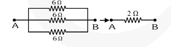 . Show how you would connect three resistors, each of resistance 6 , so that the combination has a resistance of (i) 9 (ii) 2 .02