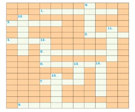Solve this crossword puzzle with the help of the given clues.