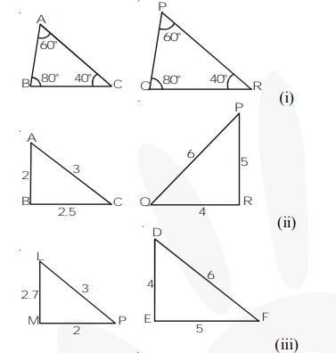 State which pairs of triangles in figure,