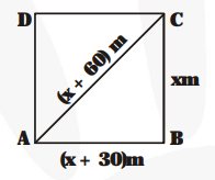 The diagonal of a rectangular field is