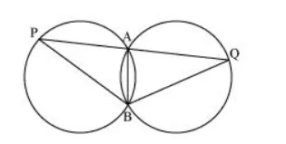 Two congruent circles intersect each other at points A and B.