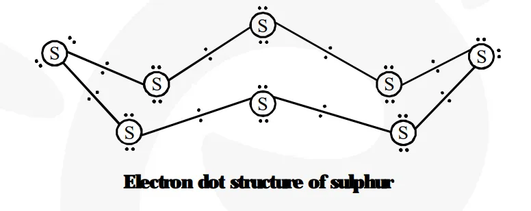 What would be the electron dot structure of a molecule of sulphur which is made up of eight atoms of sulphur