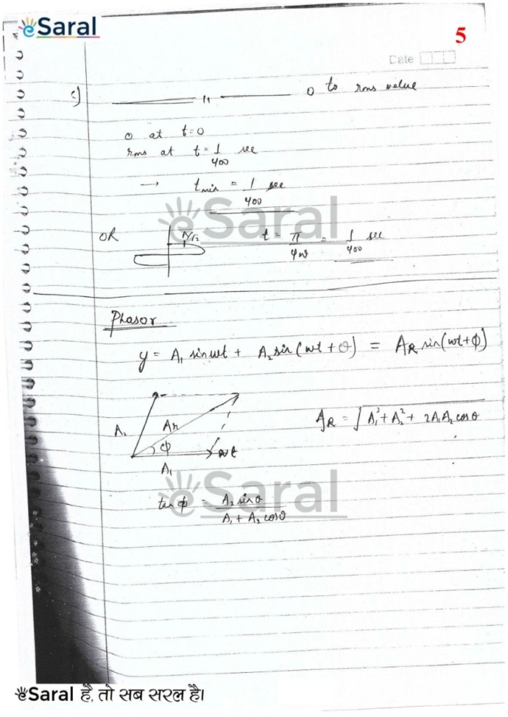 Class 12 Physics Handwritten Notes PDF Chapter 7 - Alternating current Image 5