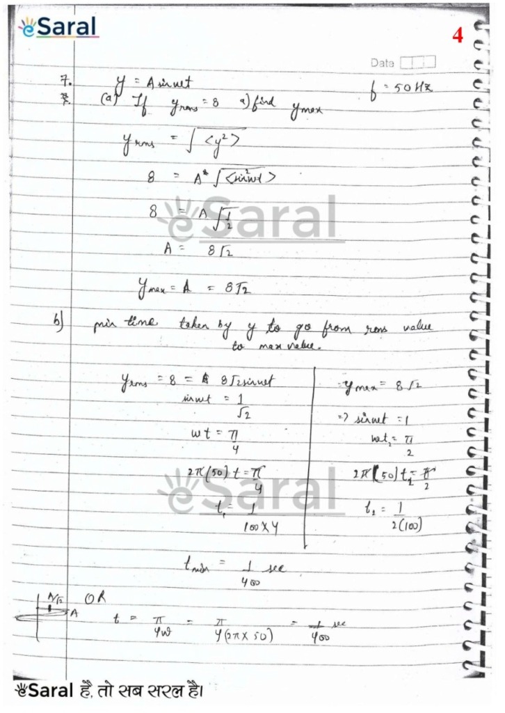 Class 12 Physics Handwritten Notes PDF Chapter 7 - Alternating current Image 4