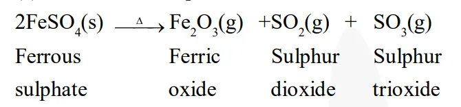 Write one equation each for decomposition reactions 