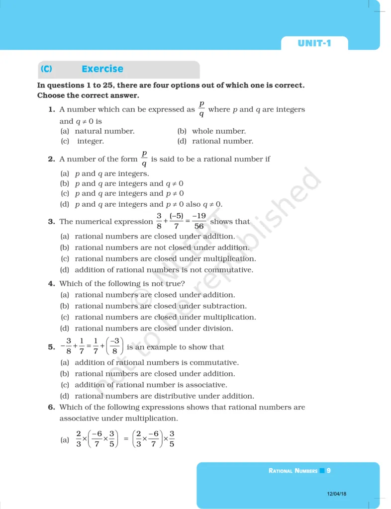 NCERT Exemplar Class 8 Maths Chapter 1 Image 9