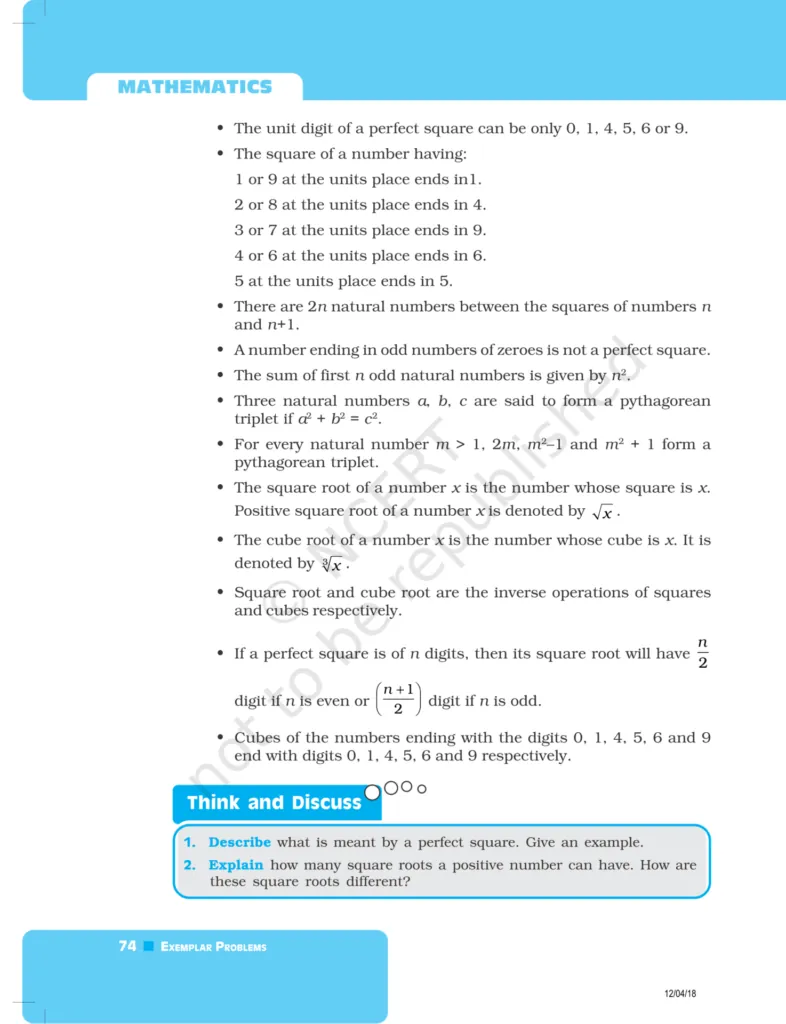 NCERT Exemplar Class 8 Maths Chapter 3 - Squares and Square Roots & Cubes and Cube Roots Image 2