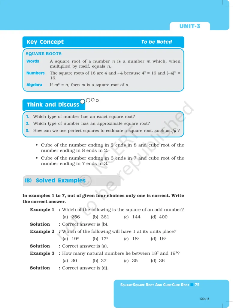 NCERT Exemplar Class 8 Maths Chapter 3 - Squares and Square Roots & Cubes and Cube Roots Image 3