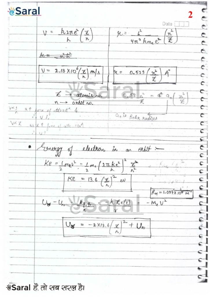 Atomic Structure Handwritten Notes in PDF for NEET Image 2