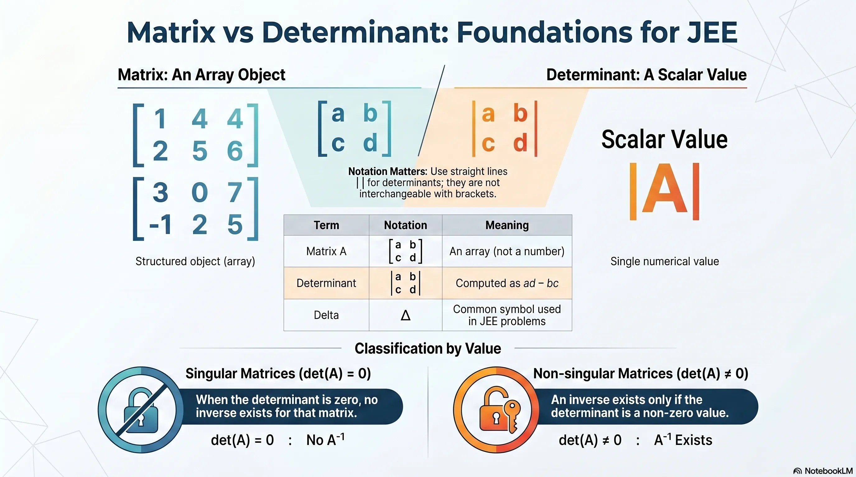Determinants Notes for Class 12 & IIT JEE