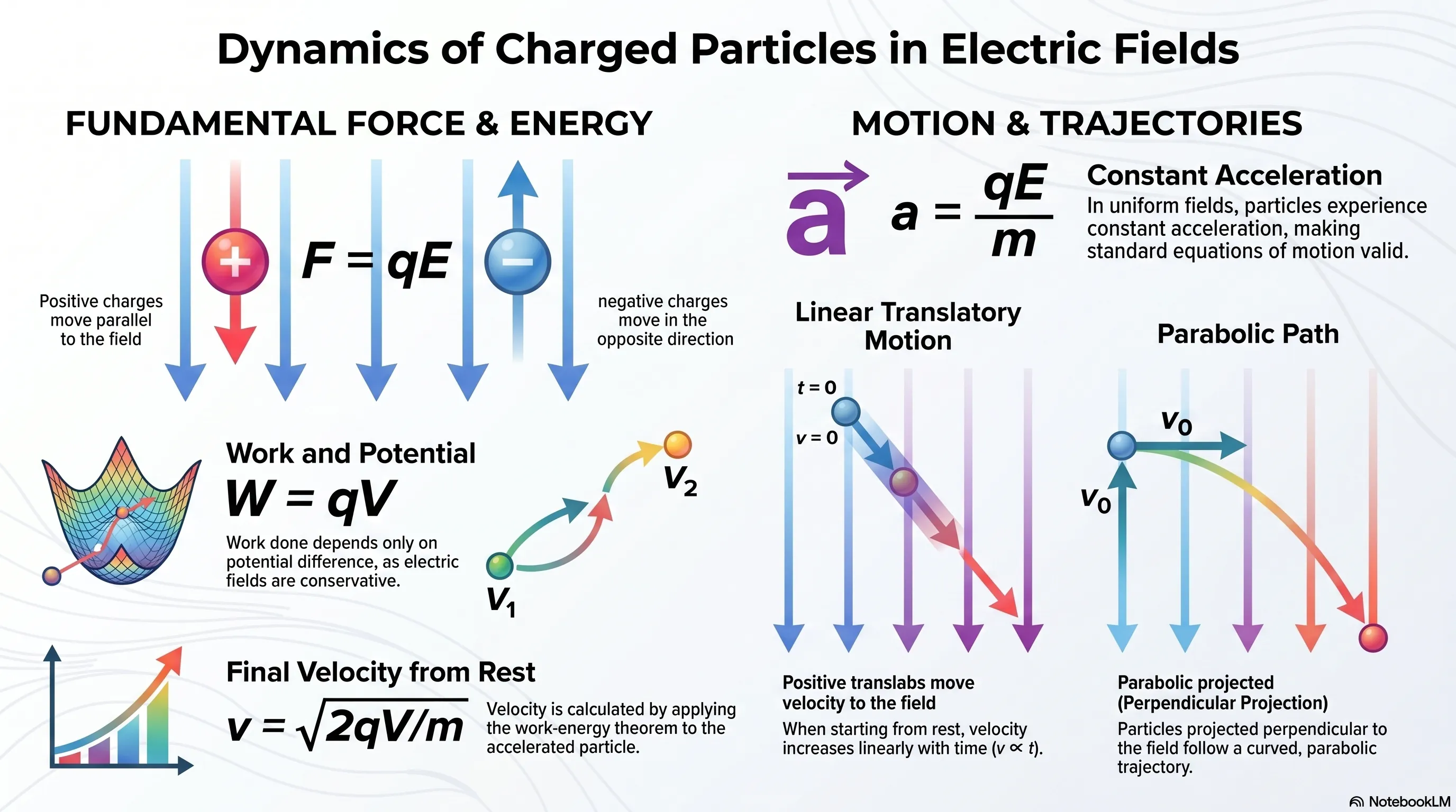Motion of charged particle in electric field - Class 12 - eSaral
