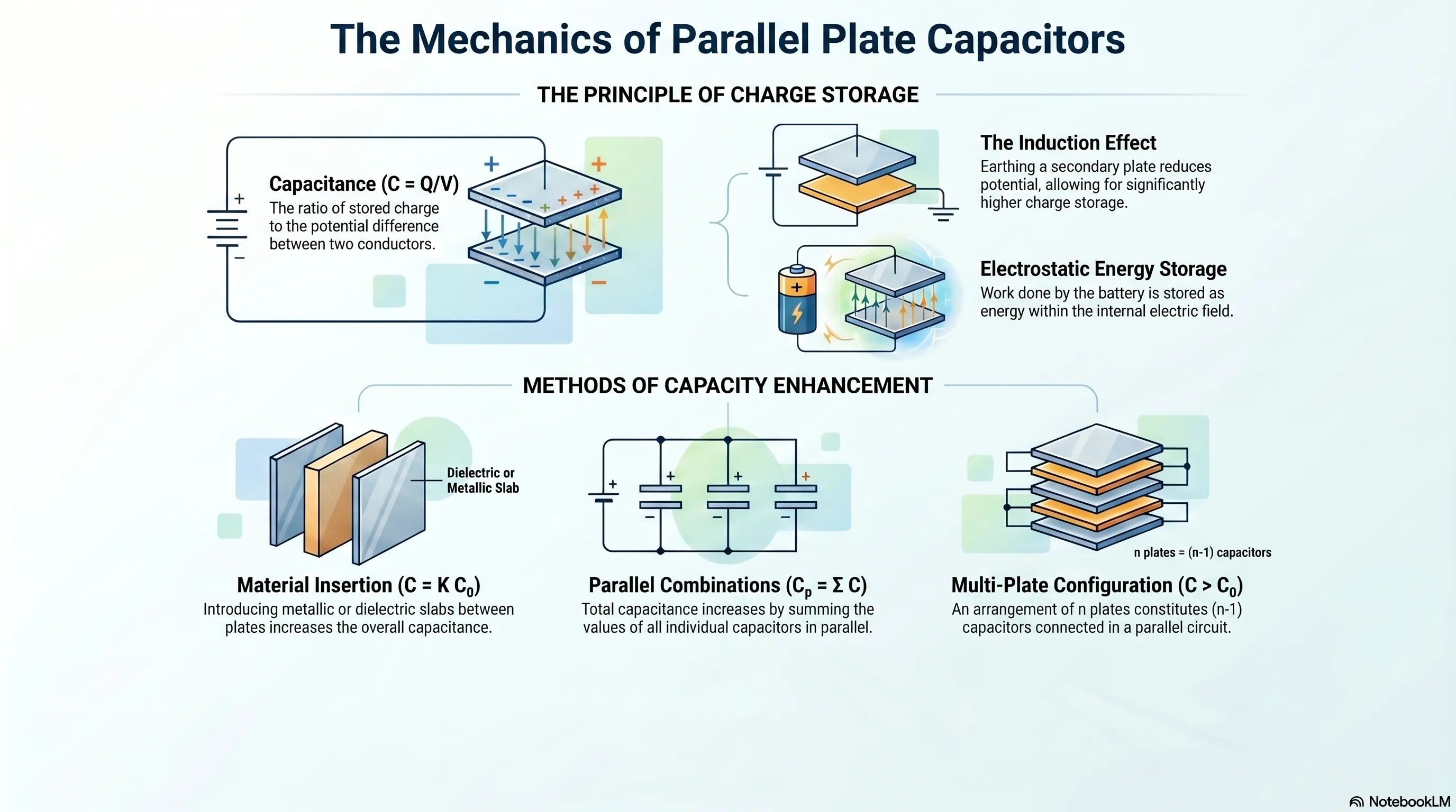 Principle of parallel plate capacitors - Definition, Capacitance - eSaral