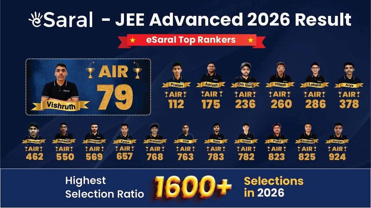 e saral jee advanced result