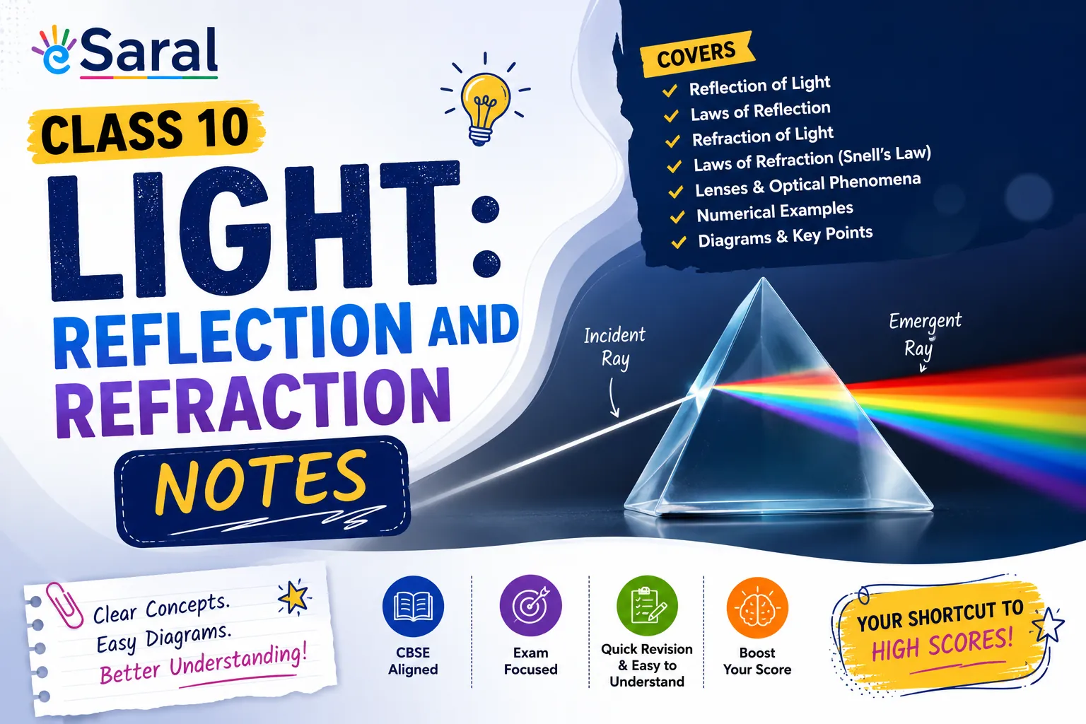 Class 10 Light: Reflection and Refraction Notes