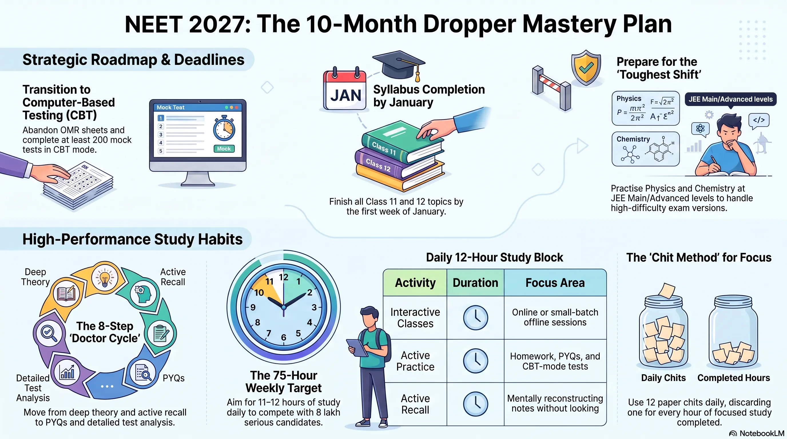 NEET 2027 Dropper Strategy: 10-Month Study Plan